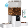 FrienHund 7L Automatic Cat Feeder for 2 Bowls with App with 5G WiFi Automatic cat food, dual band WiFi, slow feeding, dual power supply, Alexa compatible