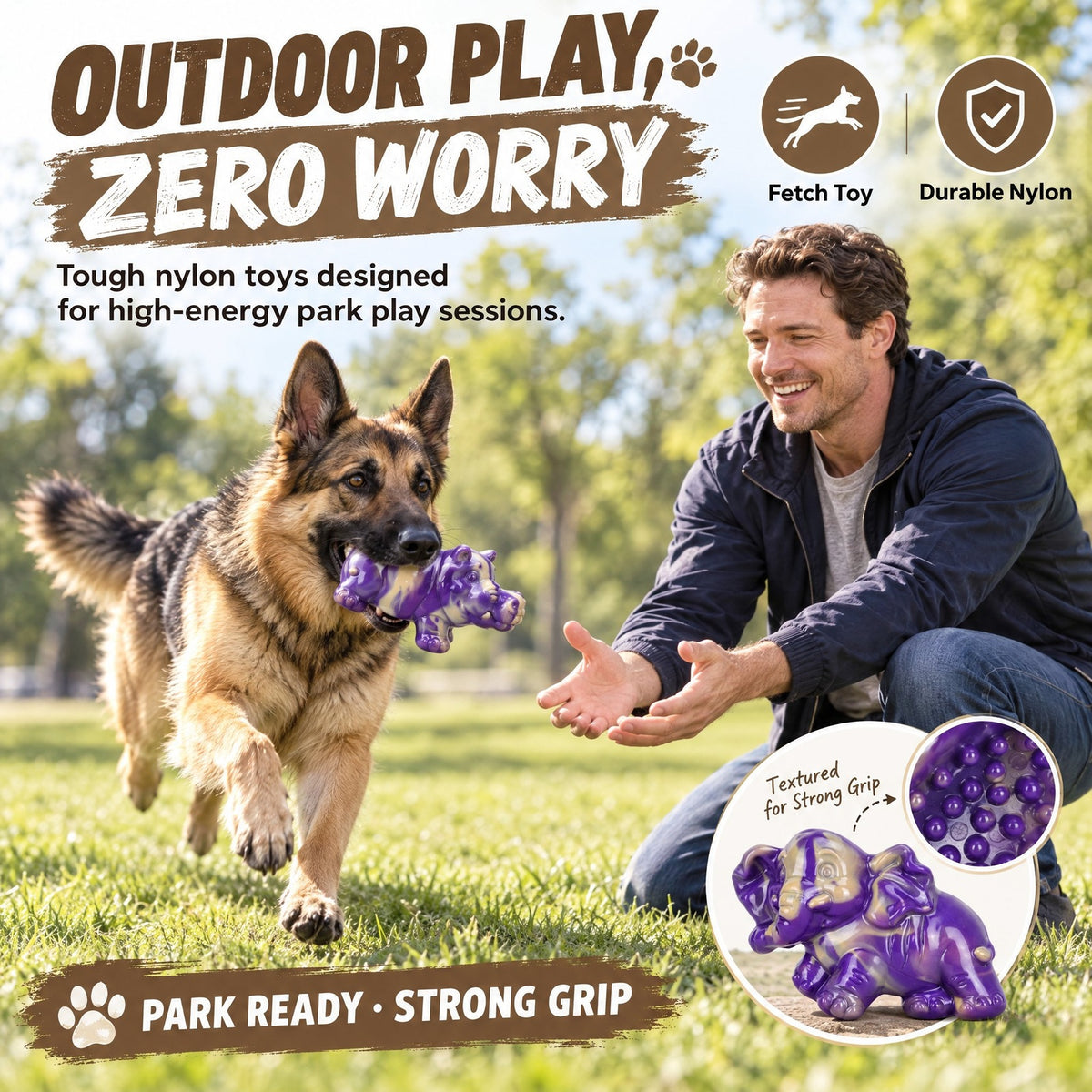 FrienHund 3-Pack Tough Dog Chew Toys for Aggressive Chewers 25-85lbs, Nylon Bacon Flavored, Indestructible Dog Toys for Medium & Large Dogs, Reduce Destructive Chewing, Relieve Anxiety, Teeth Cleaning