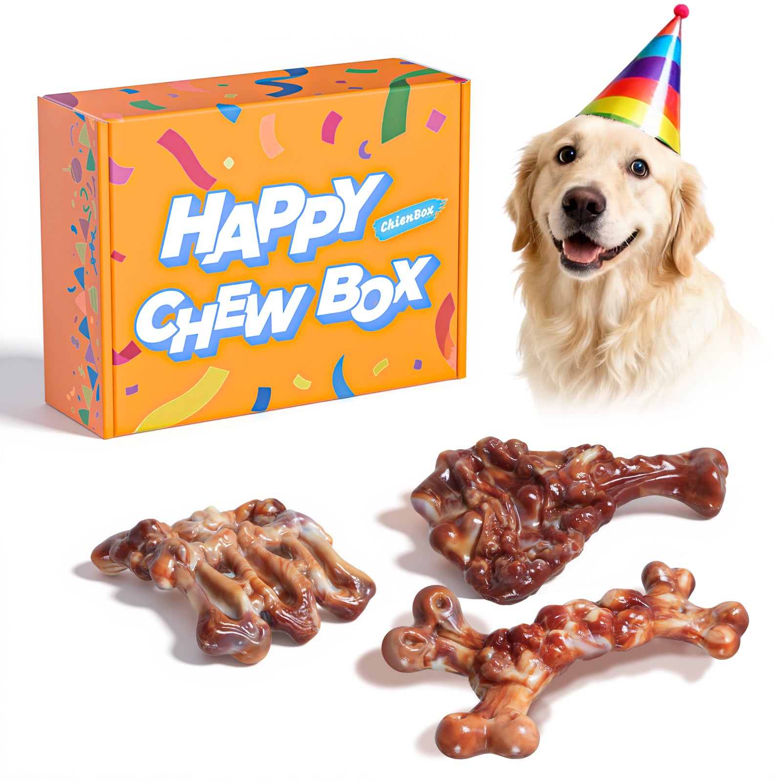 Dog Toys for Aggressive Chewers: Gift Box with 3 Pack Dog Chew Toys