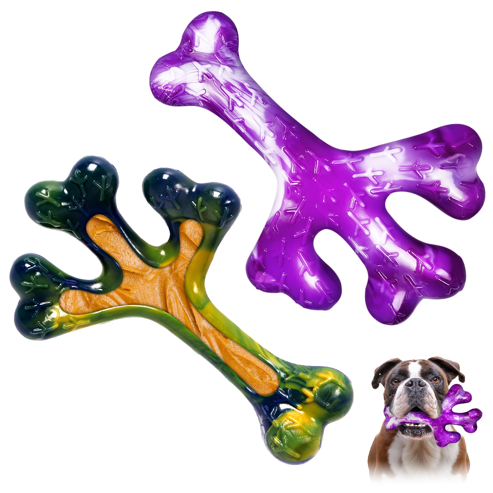 Aggressive Chewers Dog Chew Toys - 2 Pack