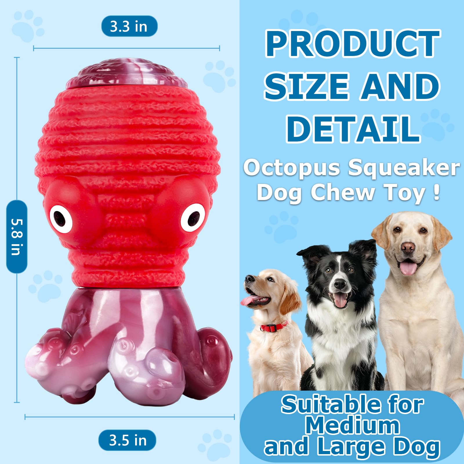 Frienhund Aggressive Chewers Bacon Flavor Nylon & Rubber Tough Chew Dog Toy, Red, 1 count