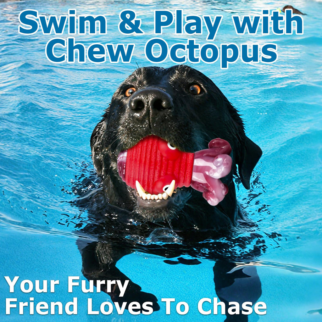 Frienhund Aggressive Chewers Bacon Flavor Nylon & Rubber Tough Chew Dog Toy, Red, 1 count