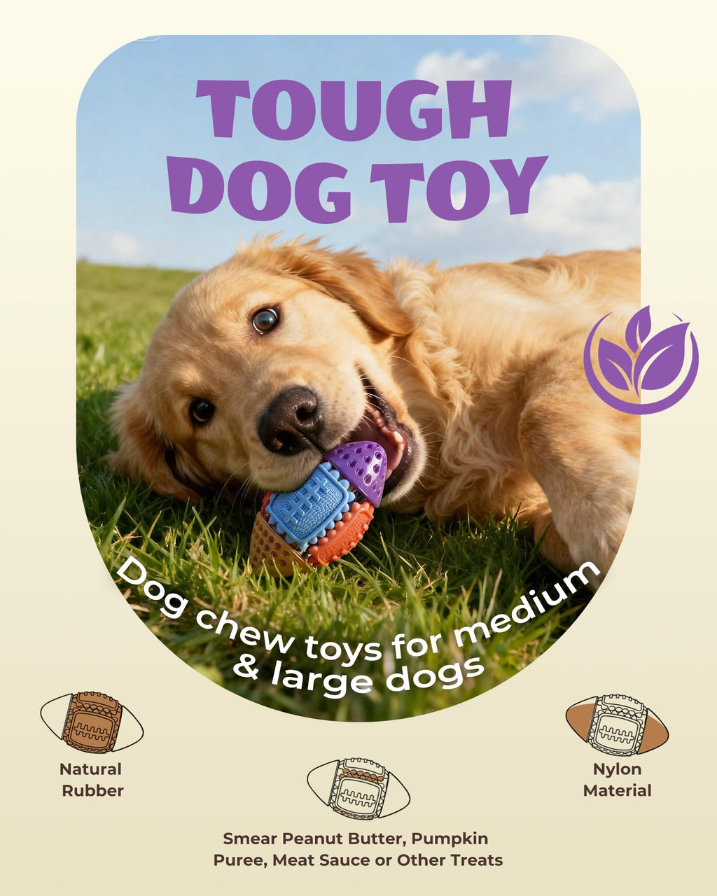 FrienHund Interactive Bacon Flavor Nylon & Rubber Puzzle Ball Dog Toy, Multi-color, 1 count