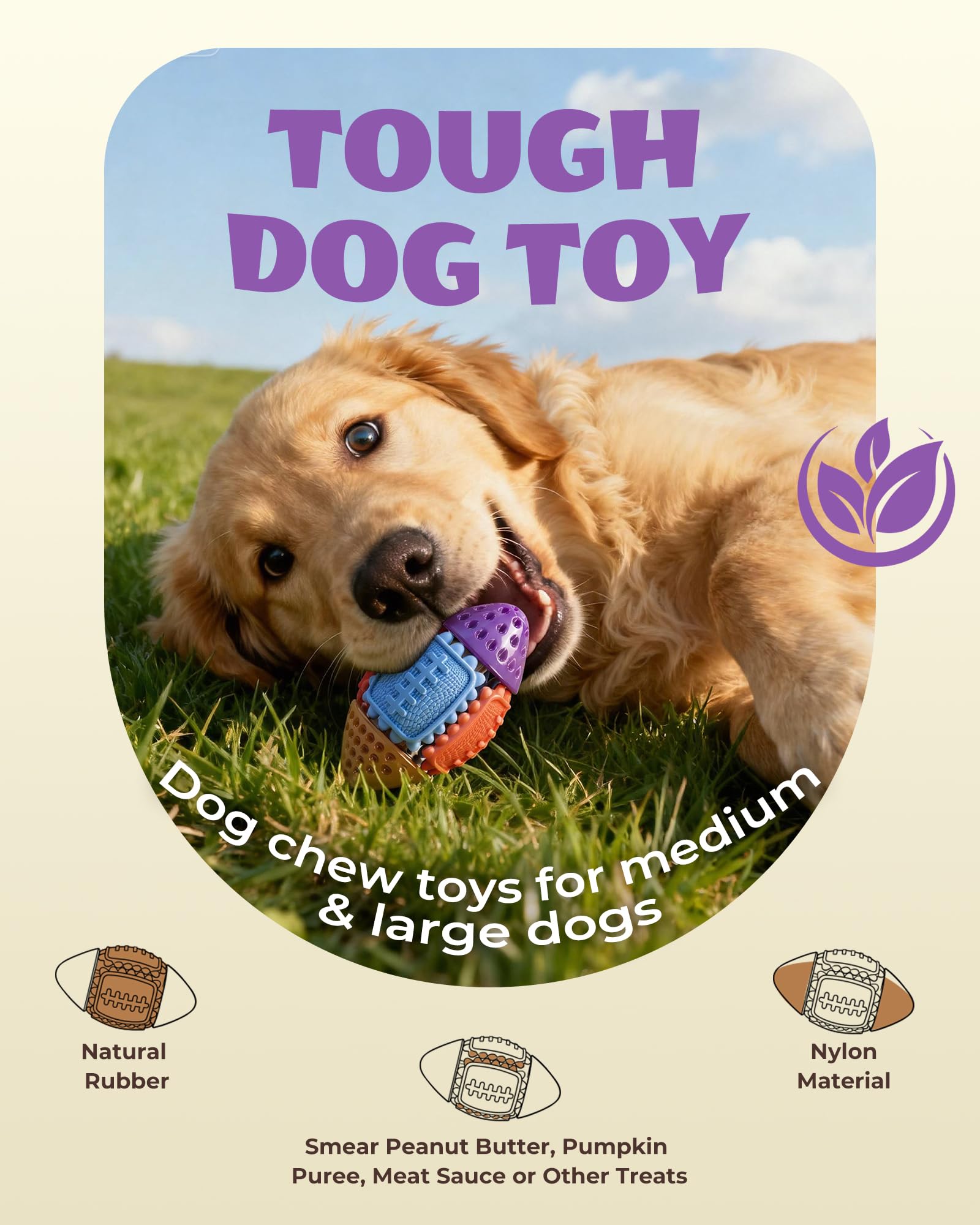FrienHund Interactive Bacon Flavor Nylon & Rubber Puzzle Ball Dog Toy, Multi-color, 1 count