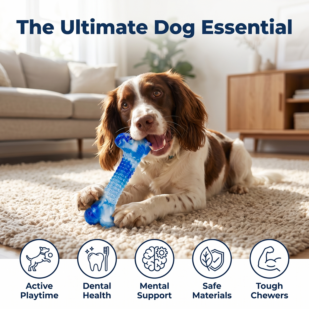Frienhund Beef Flavor Classic Textured Nylon Chew Bone for Dogs, Purple & Blue, 2 Count