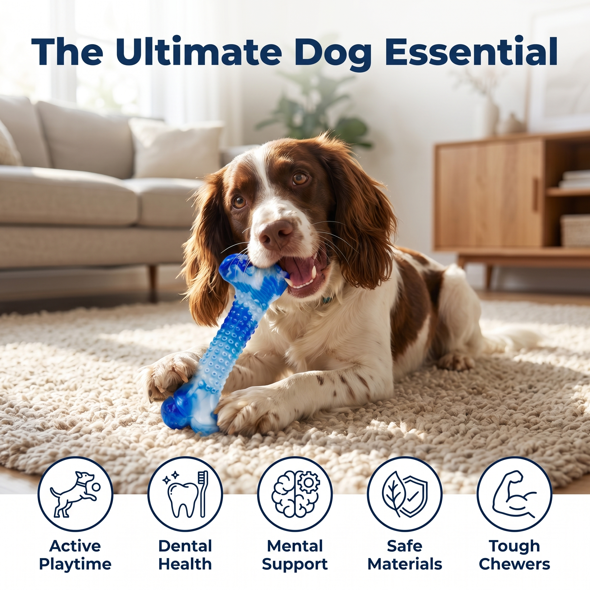 Frienhund Beef Flavor Classic Textured Nylon Chew Bone for Dogs, Purple & Blue, 2 Count