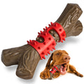 Frienhund Dual Texture for Aggressive Chewers Beef Flavor Nylon & Rubber Tough Chew Dog Toy, Red & Brown, 1 count
