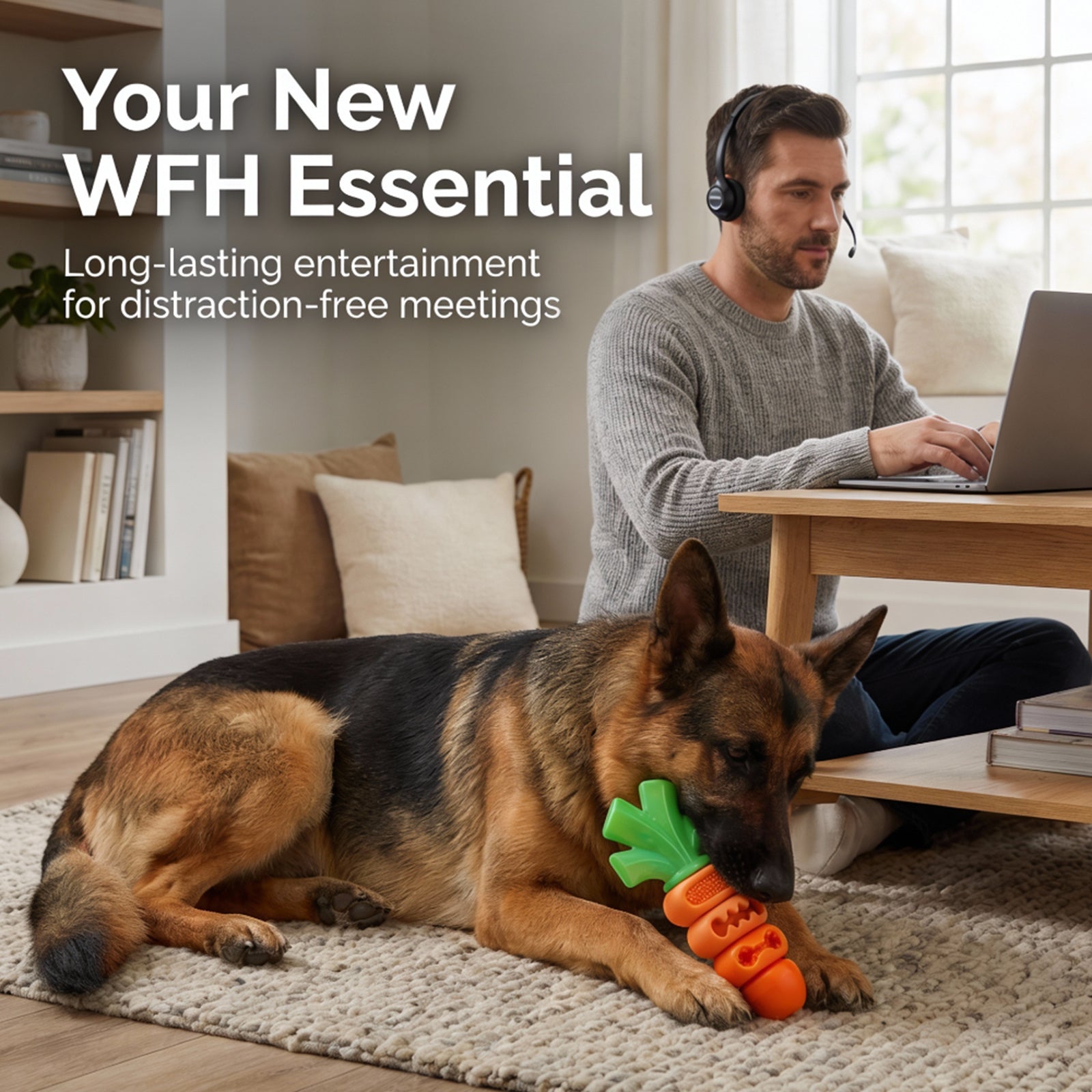 Frienhund Carrot-Shaped Dog Toy for Large Medium Breed 20-70lbs