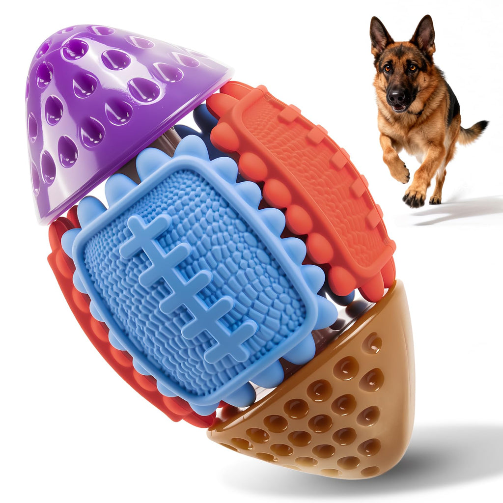 FrienHund Interactive Bacon Flavor Nylon & Rubber Puzzle Ball Dog Toy, Multi-color, 1 count