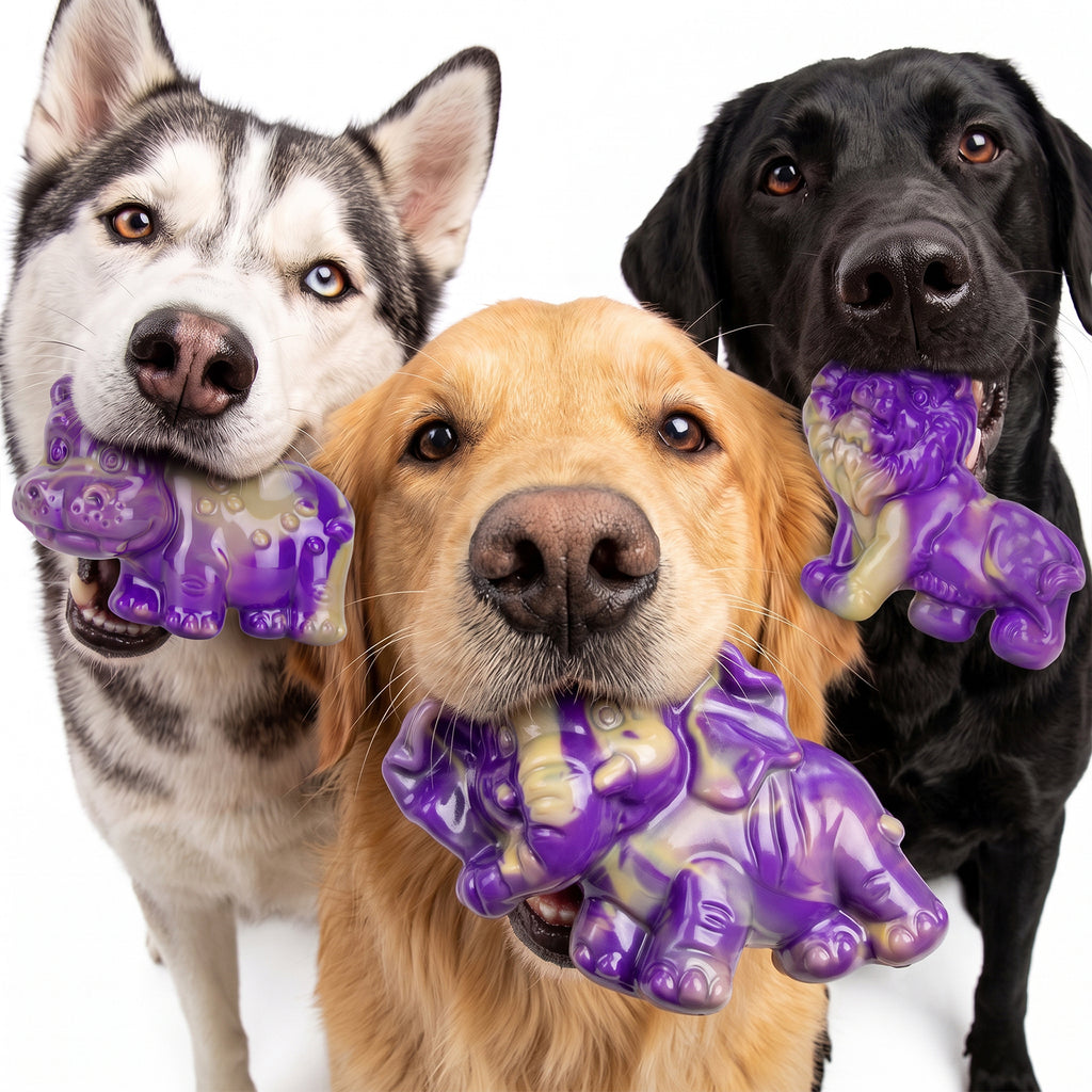 FrienHund 3-Pack Tough Dog Chew Toys for Aggressive Chewers 25-85lbs, Nylon Bacon Flavored, Indestructible Dog Toys for Medium & Large Dogs, Reduce Destructive Chewing, Relieve Anxiety, Teeth Cleaning