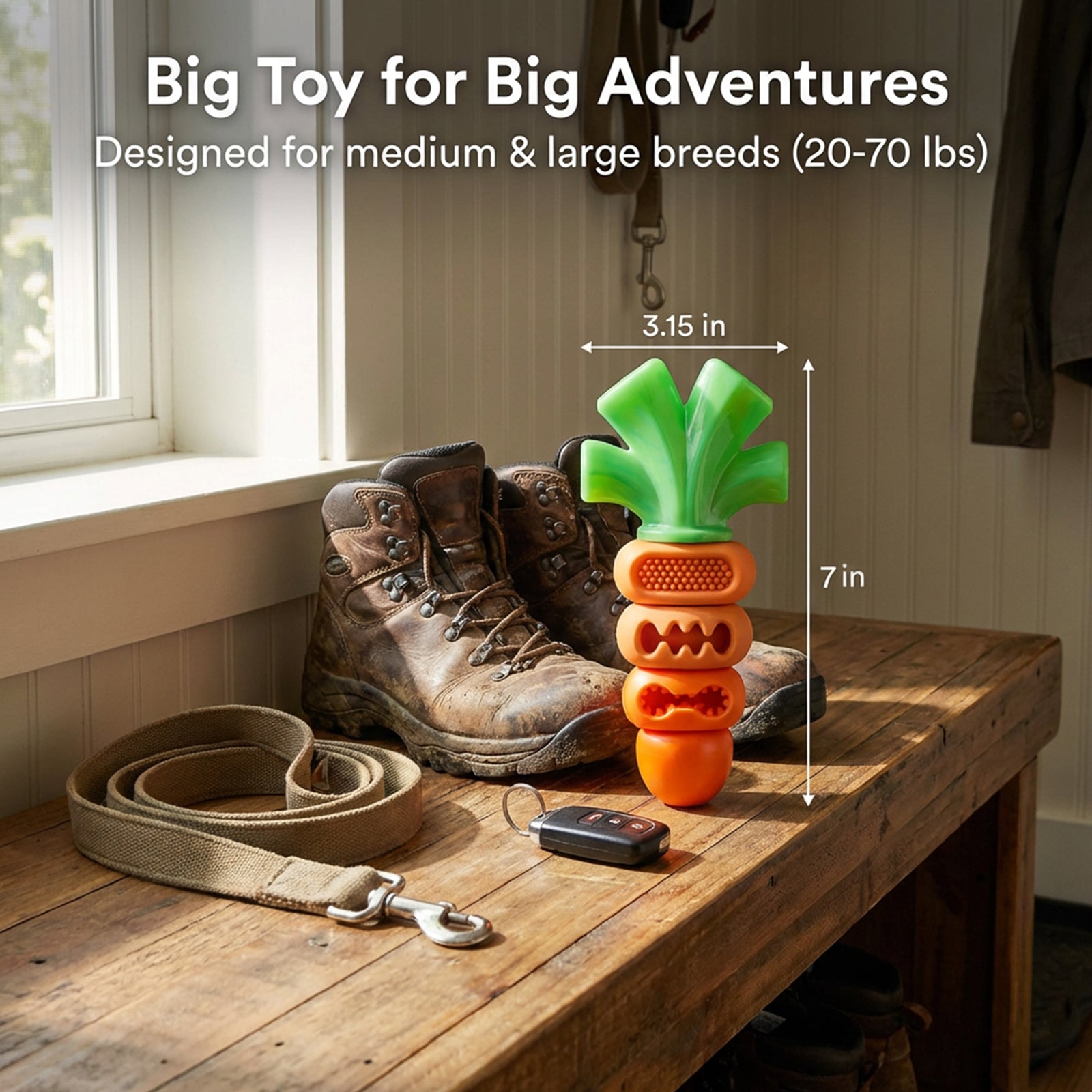 Frienhund Carrot-Shaped Dog Toy for Large Medium Breed 20-70lbs