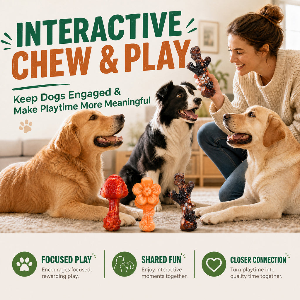 Frienhund 3-Pack Dog Toys for Aggressive Chewers, 25–65 lbs, Bacon Flavor Tough Dog Chew Toys for Medium & Large Dogs, Solid Nylon, Heavy-Duty Construction, Textured Surfaces & Fillable Grooves