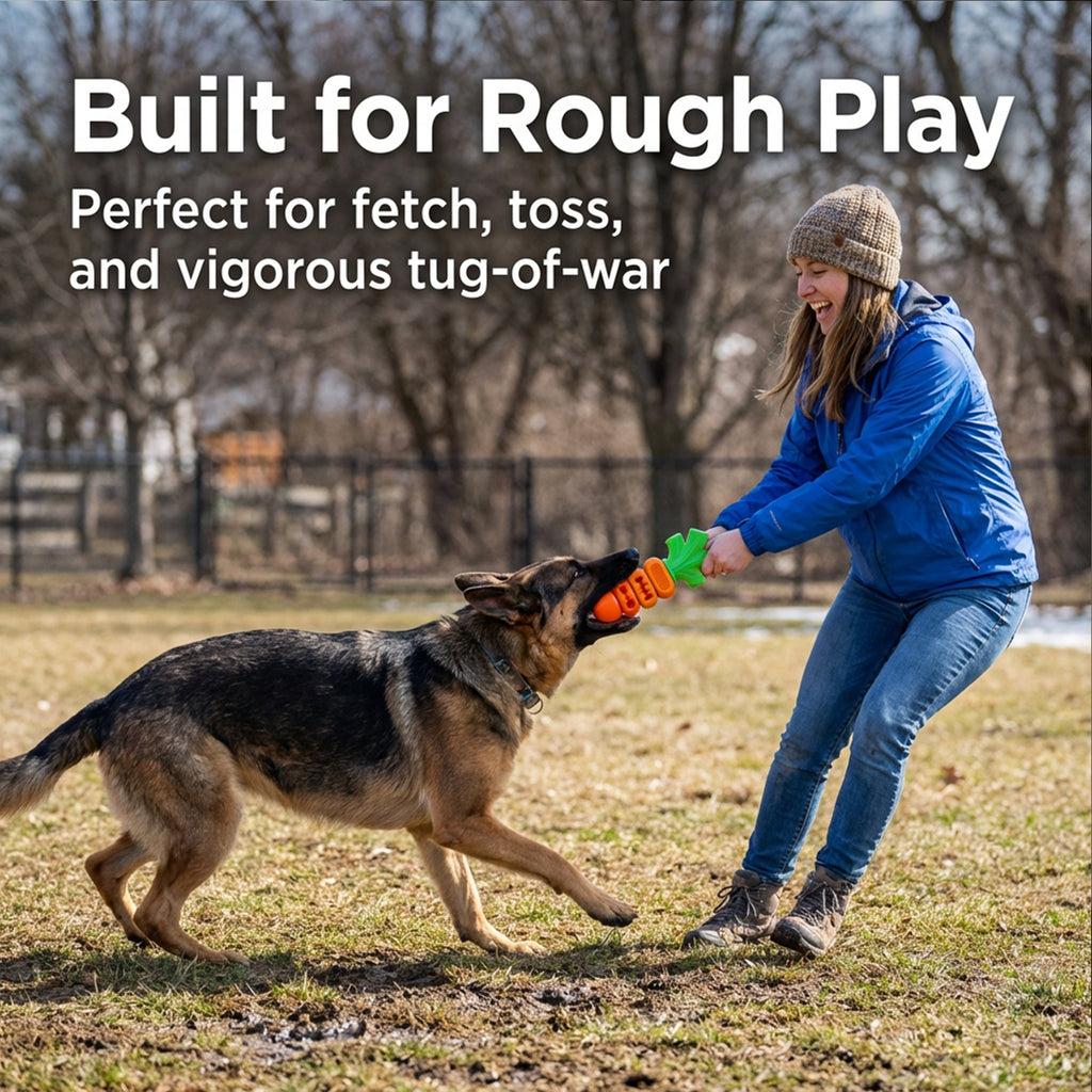 Frienhund Carrot-Shaped Dog Toy for Large Medium Breed 20-70lbs