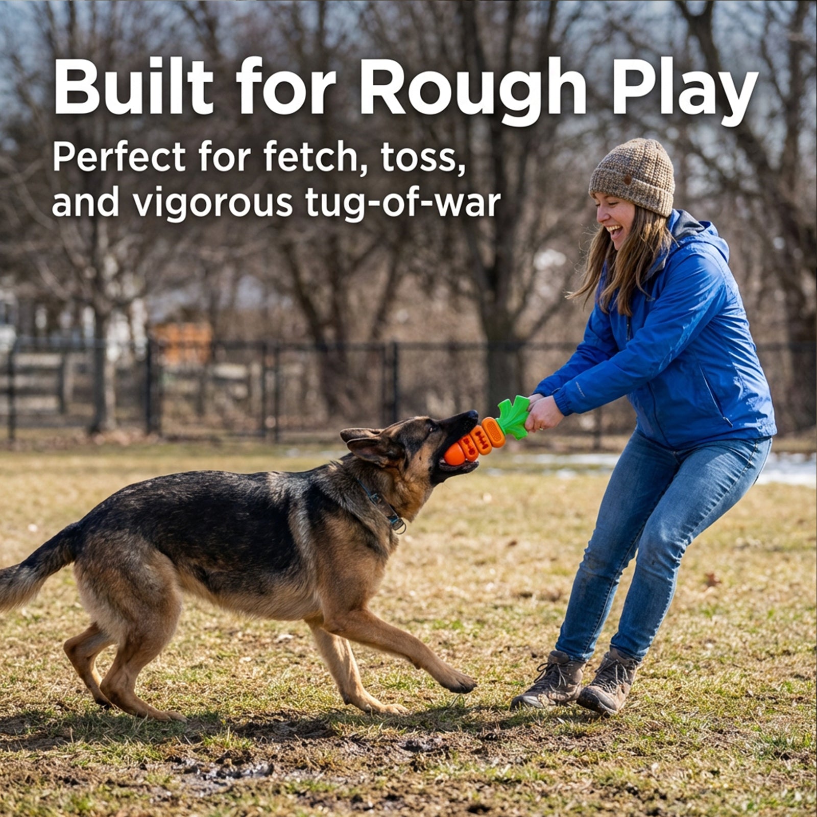 Frienhund Carrot-Shaped Dog Toy for Large Medium Breed 20-70lbs