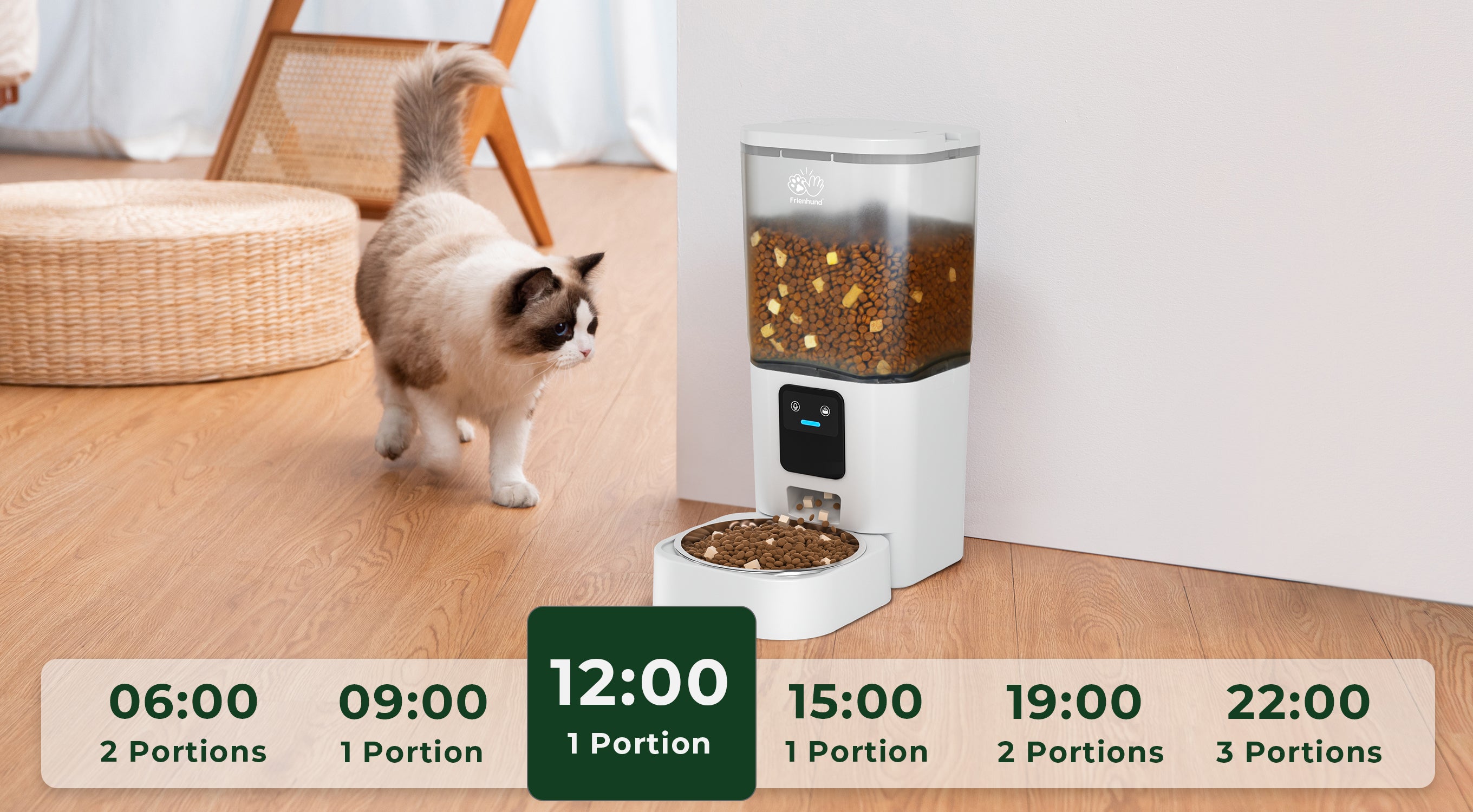 Frienhund Automatic Cat Feeder with 5G WiFi, 1 Bowl