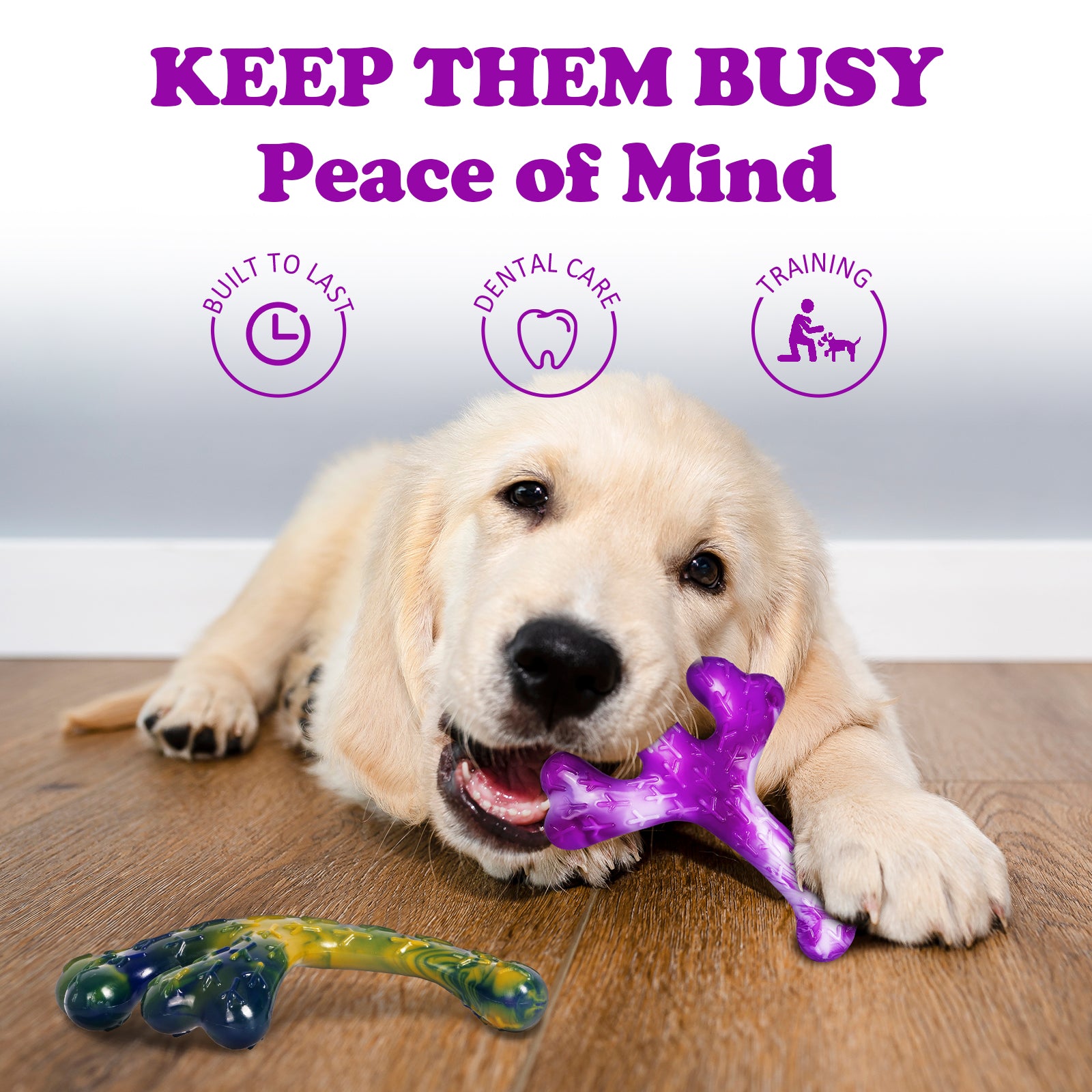 Aggressive Chewers Dog Chew Toys - 2 Pack