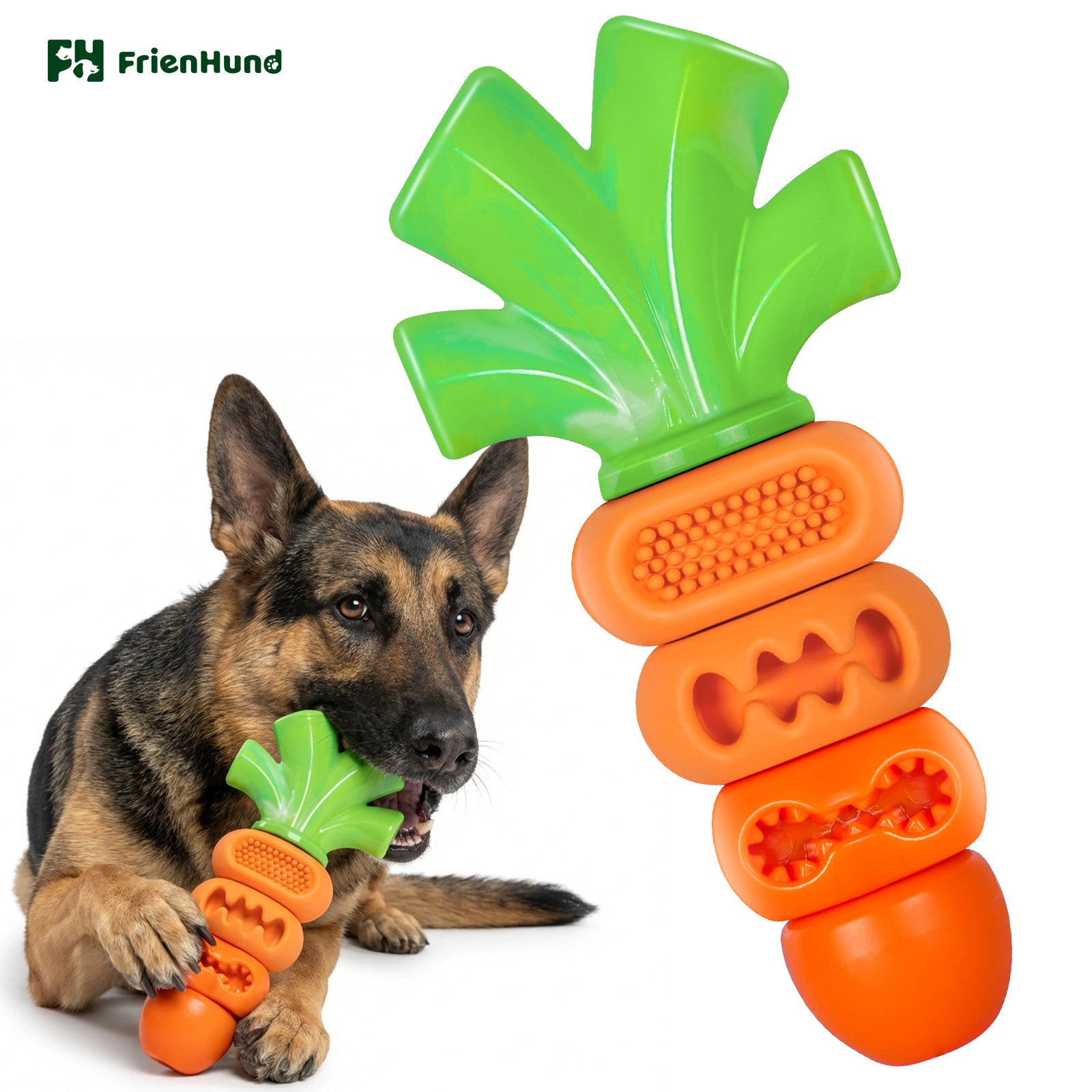 Frienhund Carrot-Shaped Dog Toy for Large Medium Breed 20-70lbs
