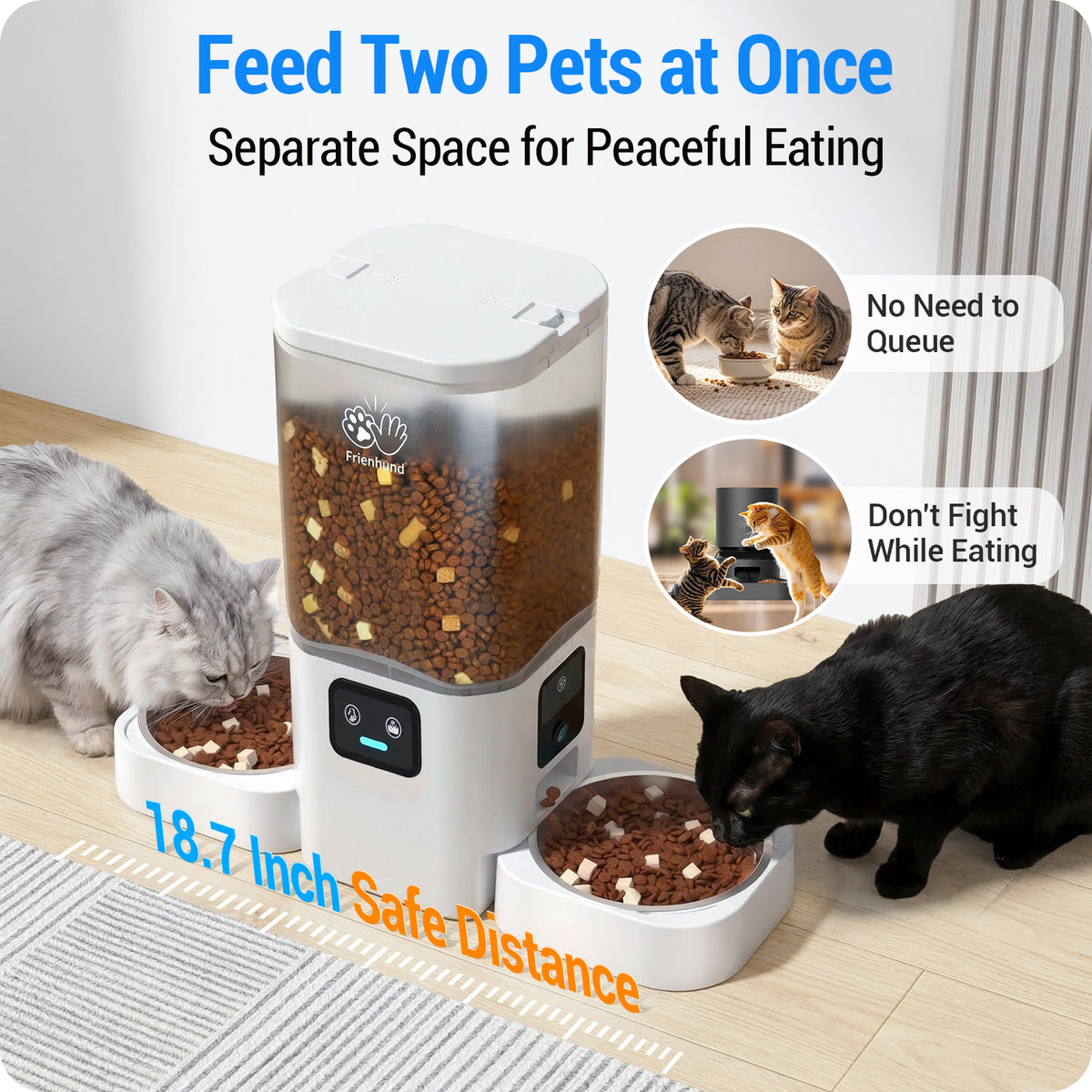 Frienhund by Apasiri Smart Cat Feeder for Busy CatOwners 2K Camera Night Vision Remote Feeding 7LLarge Capacity Easy to Clean For Cats and Dogs