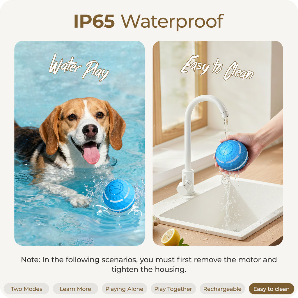 Apasiri Interactive Dog Toy, Shaky Ball Toy for Dogs, Vibrating & Automatic Moving Dog Ball, USB Rechargeable Interactive Training Toy, Durable Chew Ball for Small, Medium & Large Dogs and Cats, 3.15in