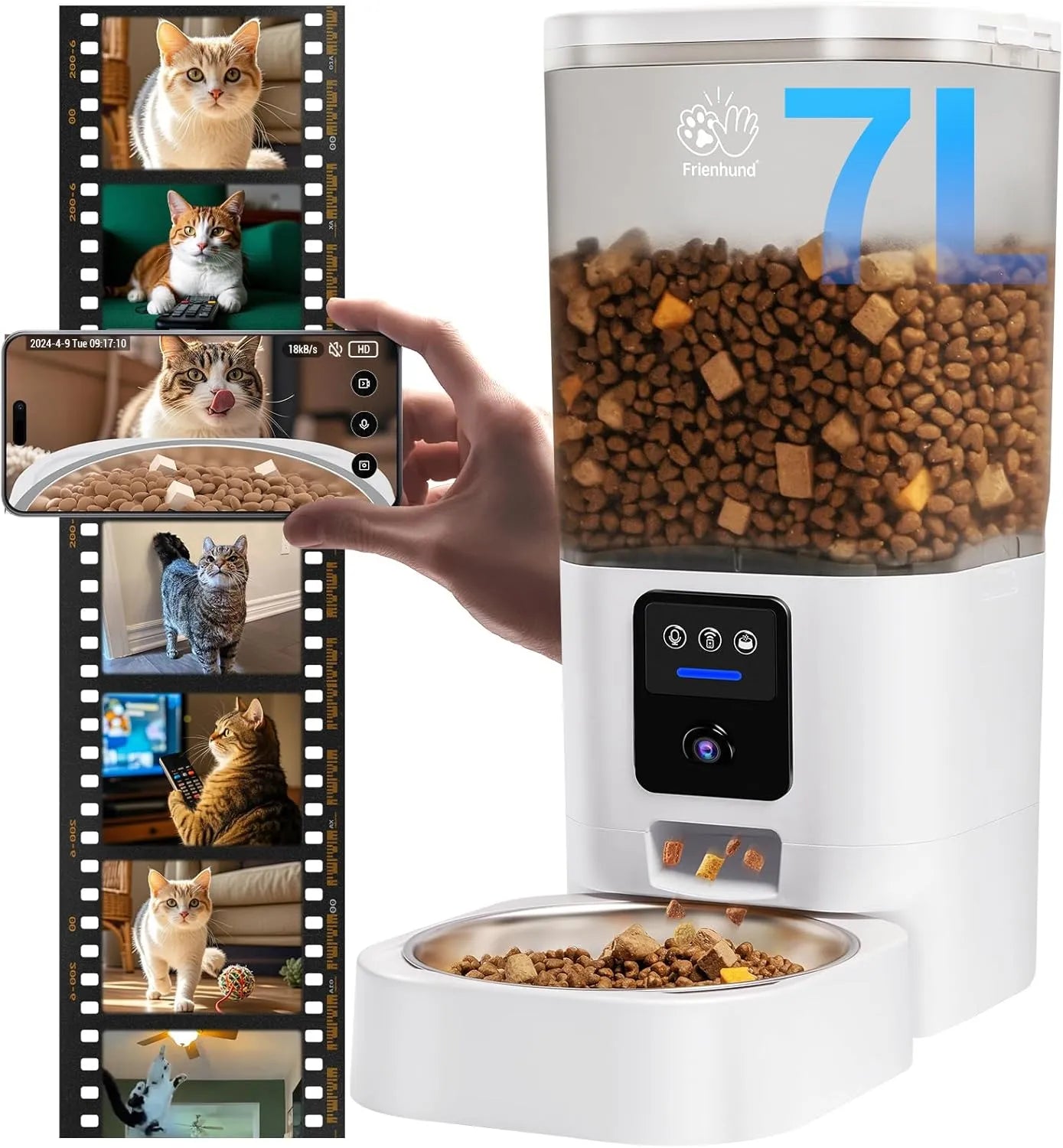 Automatic Cat Feeder with 2K Camera: 5G WiFi