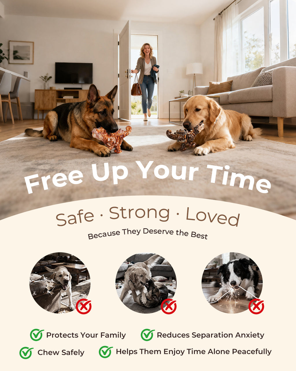 Dog Toys for Aggressive Chewers: 2 Pack Indestructible Dog Toy for Large Medium Dogs